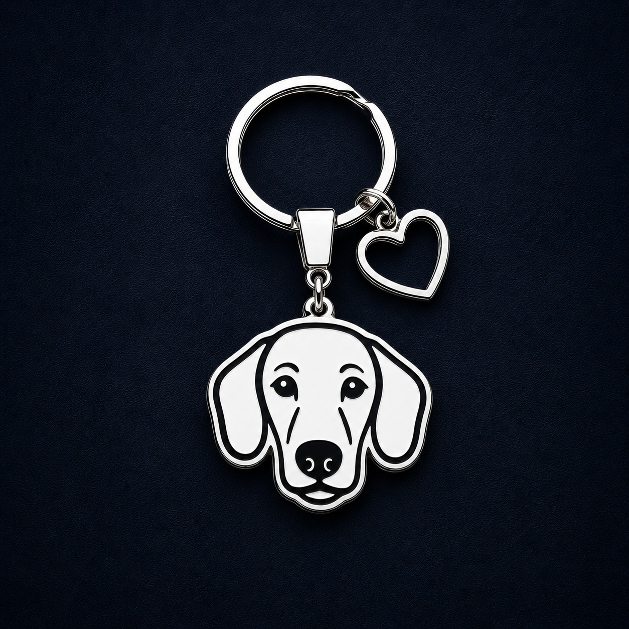 Llavero PERRO + Corazón Plateado