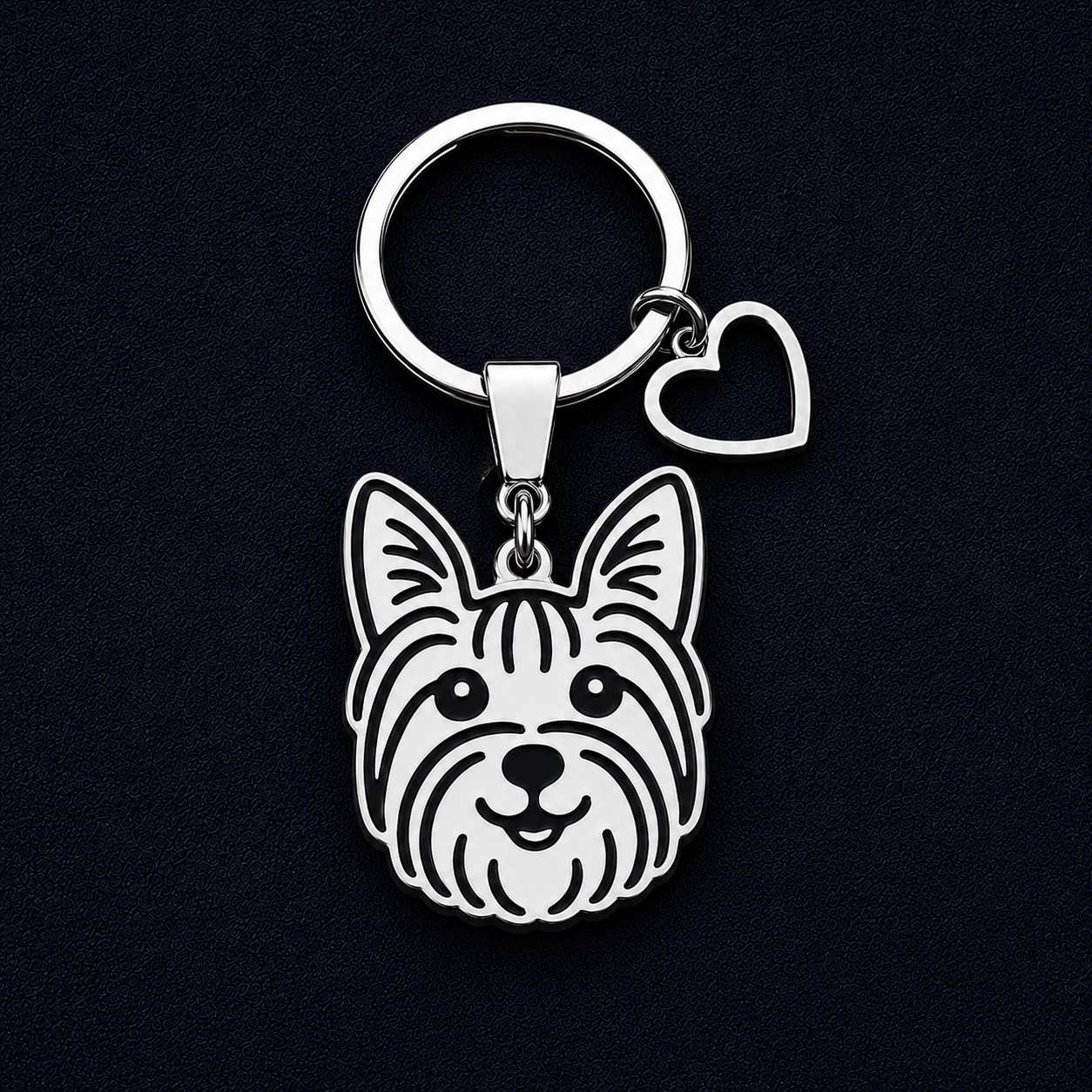 Llavero PERRO + Corazón Plateado