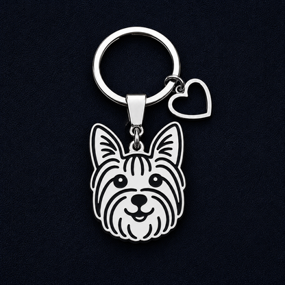 Llavero PERRO + Corazón Plateado